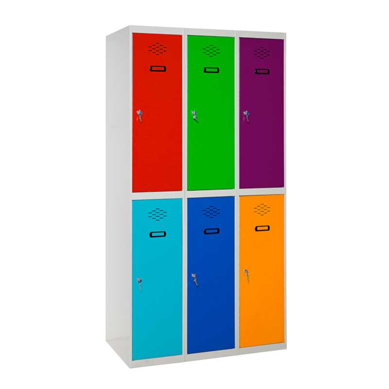 Taquilla consigna metálica de 10 puertas cuadradas de colores